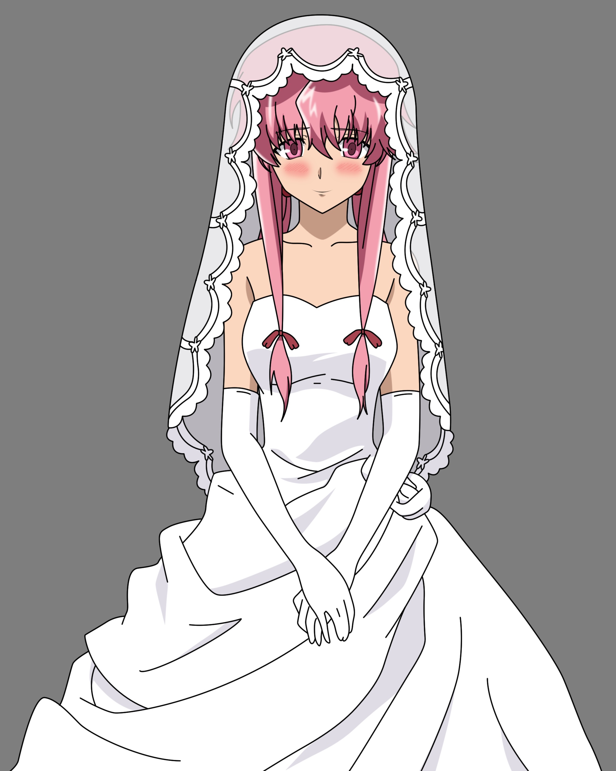 mirai nikki gasai yuno dress transparent png vector trace wedding